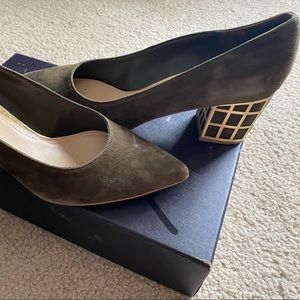 Casual yet elegant embellished suede heels